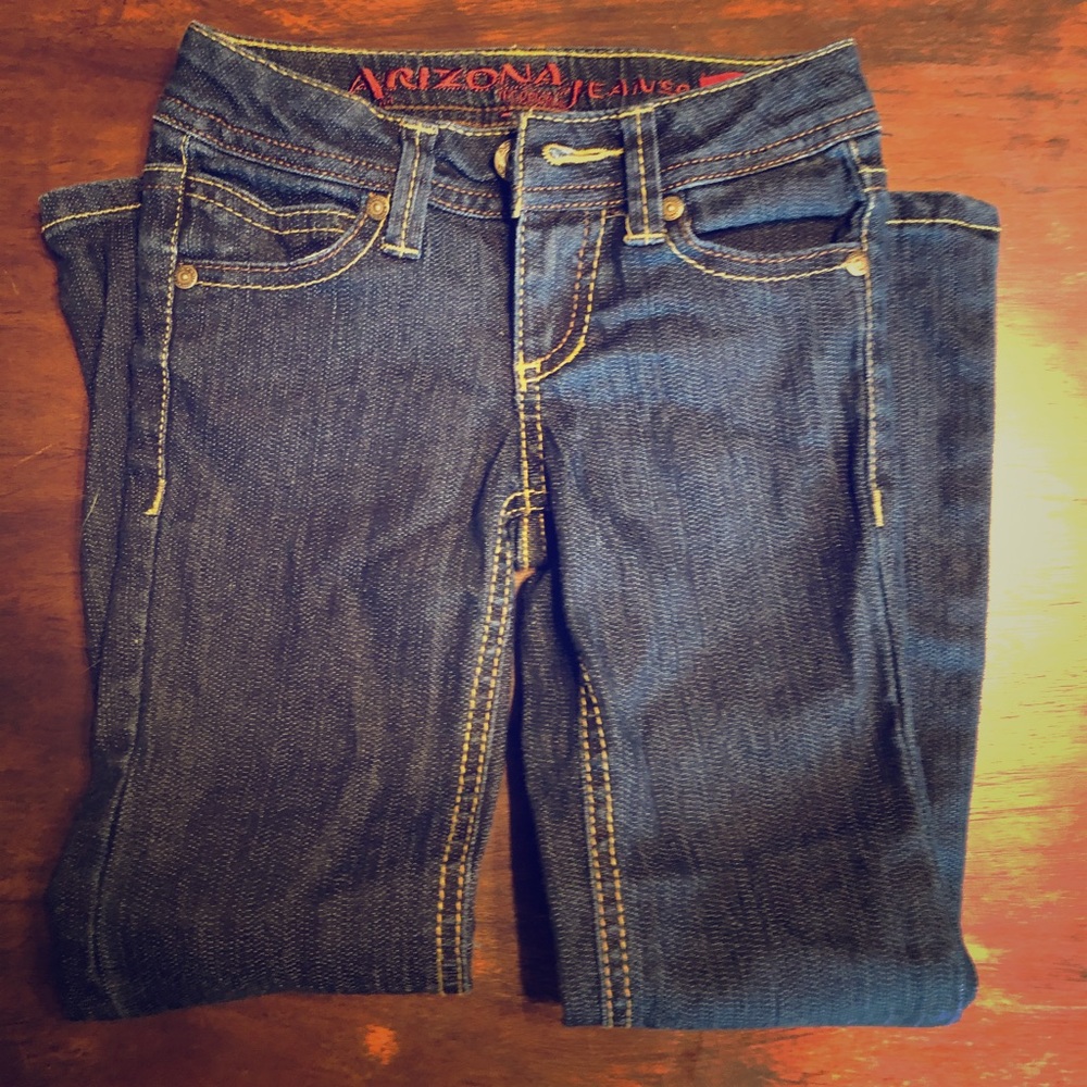 Girls dark wash jeans.